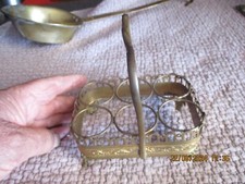 Ancien Panier Laiton pour petits verres à Liqueur ou Service à Epices sans fond