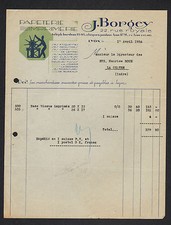 LYON (69) IMPRIMERIE "J. BORGEY" illustré OUVRIER à la machine rotative 1936