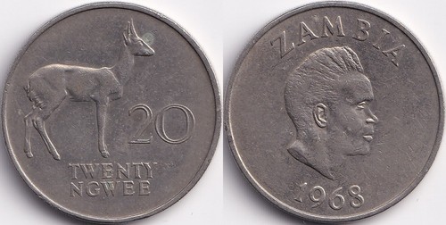 Ngwee 1968 zambie - zambie, zambia