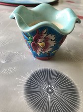 TOUT PETIT CACHE POT en EMAUX DE LONGWY voir détails diamètre 10cm H 7,5 cm