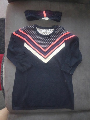 Robe pull marine - chevrons, +