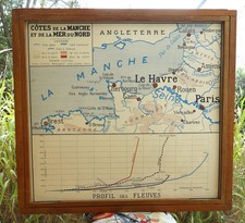 ancienne carte géographie Rossignol  france Manche Rhin a