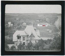 Normandie, villas, photo plaque verre, noir & blanc, positif 8,5x10 cm