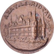 France, Médaille, Château d'Azay-le-Rideau, Femme Nue, Bronze, Annette