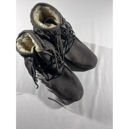 Minnetonka grey suede - minnetonka,