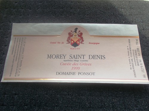 étiquette vin morey - morey, saint