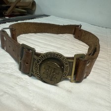 Ceinture en cuir scout de France - Toujours Prêt armée Francaise