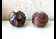 2 porte bougies ronds en bois