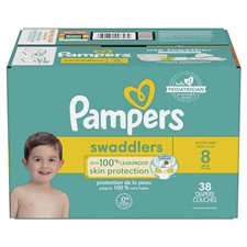 Couches Pampers Swaddlers Active Bébé Taille 8, 38 Compte