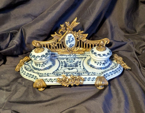 Encrier porcelaine décor - porcelaine,