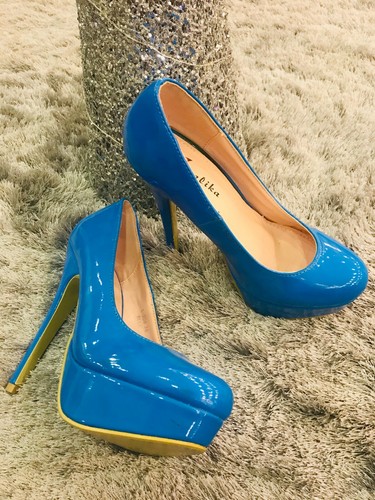 Magnifique escarpin femme bleu - escarpin,
