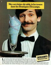 publicité Advertising 0421 1982  Boutique Descamps serviette   primerose Bordier