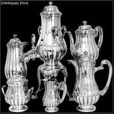 Tetard French Sterling Silver Samovar, Chocolate Pot, Teapot, Coffee Pot,Creamer