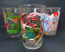lot verres moutarde SPECTREMAN  TORTUES Ninja  COSMOCATS  rétro vintage 80 90's