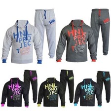 Enfants Filles Garçons Designer Survêtement Hnl à Capuche Bas Jogging Suit Âge