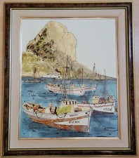 ** TABLEAU HUILE SUR TOILE DE BERNARD DUFOUR  "LE ROCHER DE GIBRALTAR"