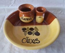 Plat D'olives ,Noyaux ,Piques Mexicain, L'apéritif ,En Terre Cuite Diamètre 18cm