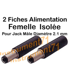 2 Fiches Alimentation Femelle Isolée Bakélite Embout 8,9 mm pour Jack 2.1 mm