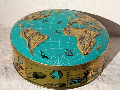 Boite métal 1969 globe - globe, terre