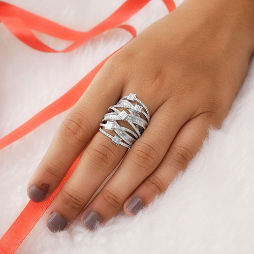 Bague diamant baguette de - bague,