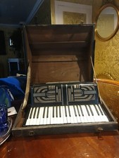 Ancien Énorme Accordéon Hohner Ango V Dans Son Coffret En Bois