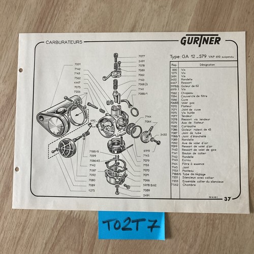 Gurtner carburetor ga12 579 - gurtner,