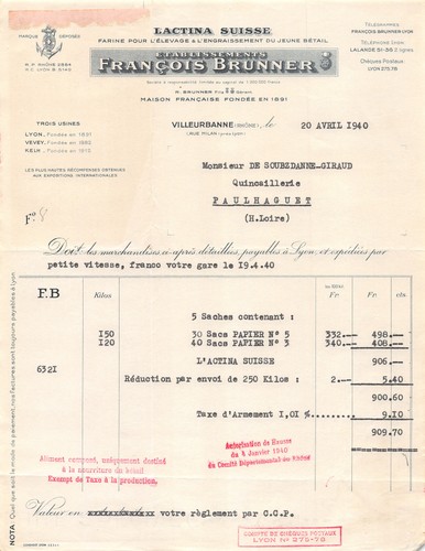 1939 farine lactina suisse ets - 1939,