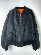 Alpha Industries Ma-1 Bomber Jacket Noir Fabriqué Aux États-Unis XXL