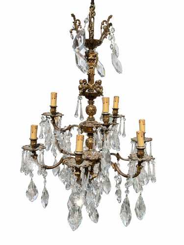 Grand lustre ancien feux - lustre, 9
