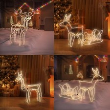 Silhouette renne de Noël avec LED blanc chaud décoration de Noël á votre choix