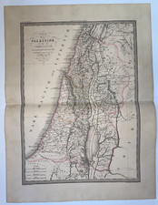 PALESTINE HOLY LAND DATED 1842 LAPIE LARGE ANTIQUE MAP 19TH CENTURY