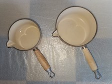 LE CREUSET  2  Casseroles en fonte émaillées  Marron 18 cm et 14 cm