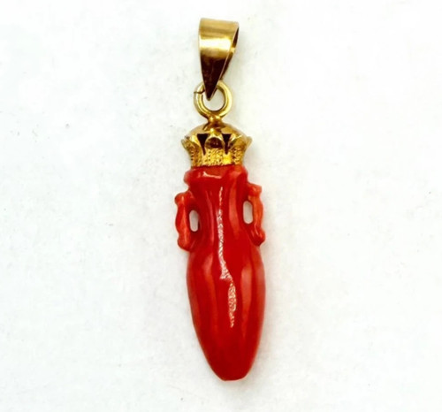 Pendentif anfora corail - pendentif,