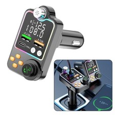 Chargeur Voiture Sans Fil et Émetteur FM avec Fonction Appel Mains Libres