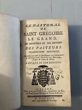 Livre Ancien Le Pastoral De Saint Grégoire Le Grand Rodez Amans Devic 1764
