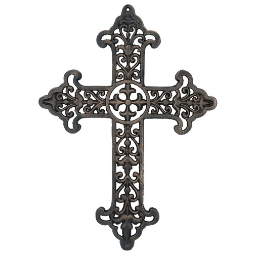Plaque panneau croix métal - plaque, en