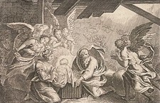 La Nativité naissance de Jésus de Nazareth à Bethléemen Judée gravure vers 1810