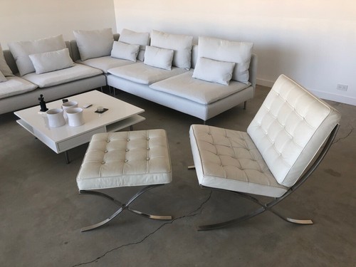 Barcelona chair ottoman - chair, +