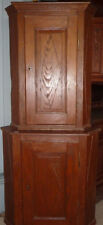 Haute Encoignure 2 corps Rustique Meuble de rangement de coin 