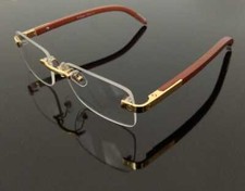 Lunettes Rimless En Or Pour