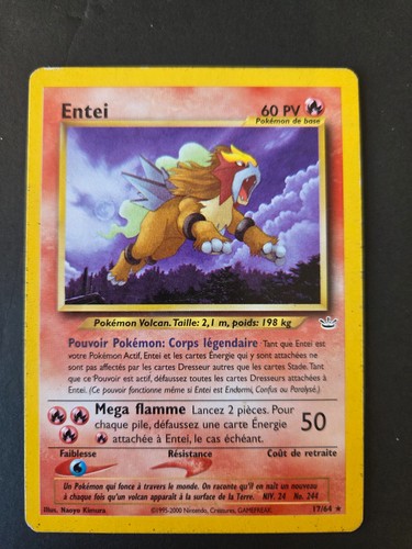 Carte pokémon entei - carte, (rare)