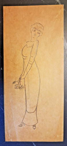 Drawing circa 1910 woman - circa,