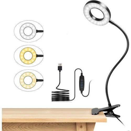 Lampe bureau pince usb - de,
