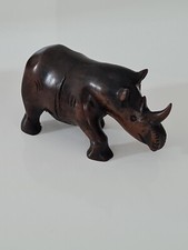 RHINOCÉROS EN BOIS 14cm ART