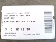  Ticket LEIRIA FUTEBOL VS LILLE LOSC INTERTOTO CUP 2004 2005 RARE
