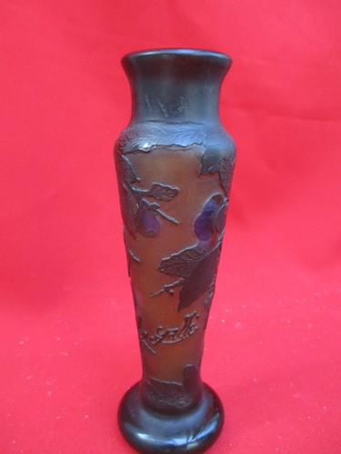 Gallé vase signé - , décor