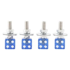 4X Vis Plaque Immatriculation Moto Et Écrous Plastique bleu Dés Custom Chopper'