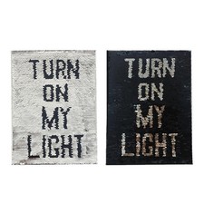  Broderie Anglais Lettres Paillettes Patches Double-Face Rotatif Tissu Pâte