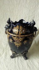 Vase faience gien bleu - faience,