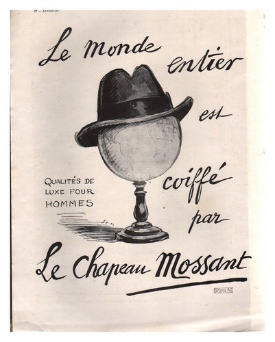Publicite chapeau mossant par - publicite,